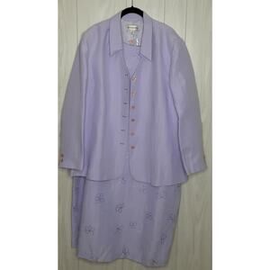 August Max Woman Linen Blend Lilac 2 Piece Dress NWT Size 24W